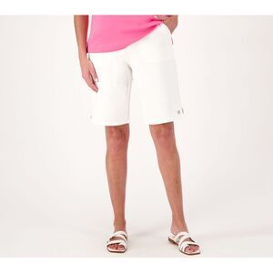 Sport Savvy Women's Petite Shorts 5XP French Terry Bermuda Short w White A574418